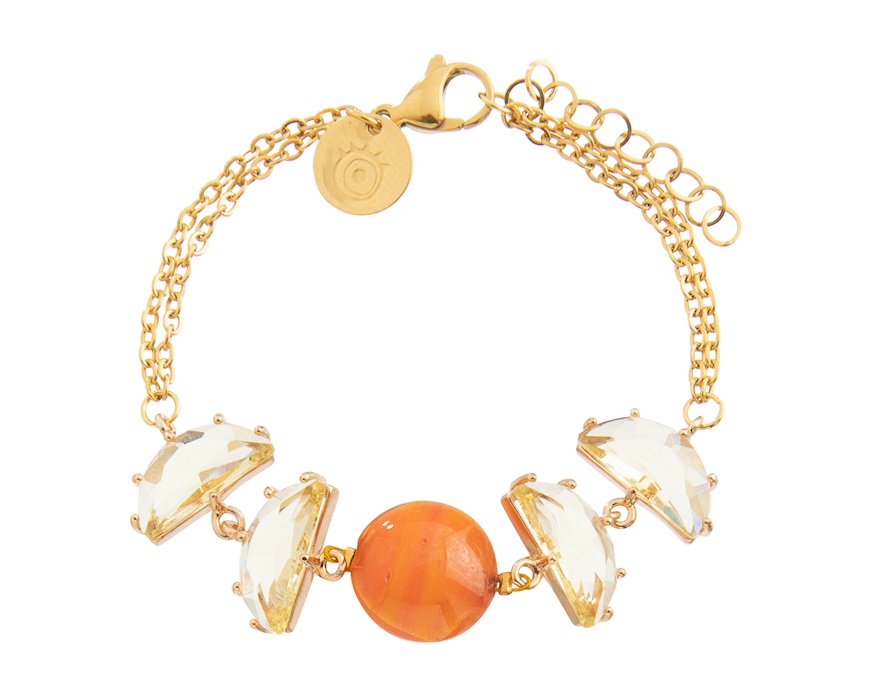 Bracciale Ocean Odissey vetro di Murano corallo e cristalli Murrina Murano Venezia