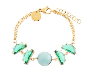 Bracciale Ocean Odissey vetro di Murano verde e cristalli Murrina Murano Venezia