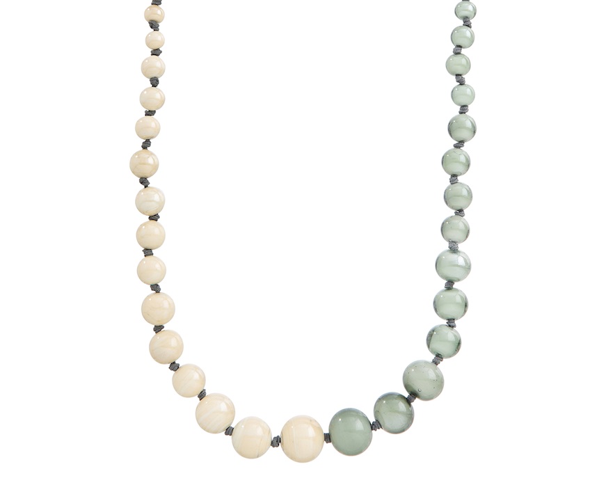 Collana lunga Aqua vetro di Murano avorio Murrina Murano Venezia