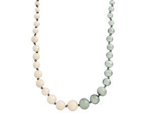 Collana lunga Aqua vetro di Murano avorio Murrina Murano Venezia