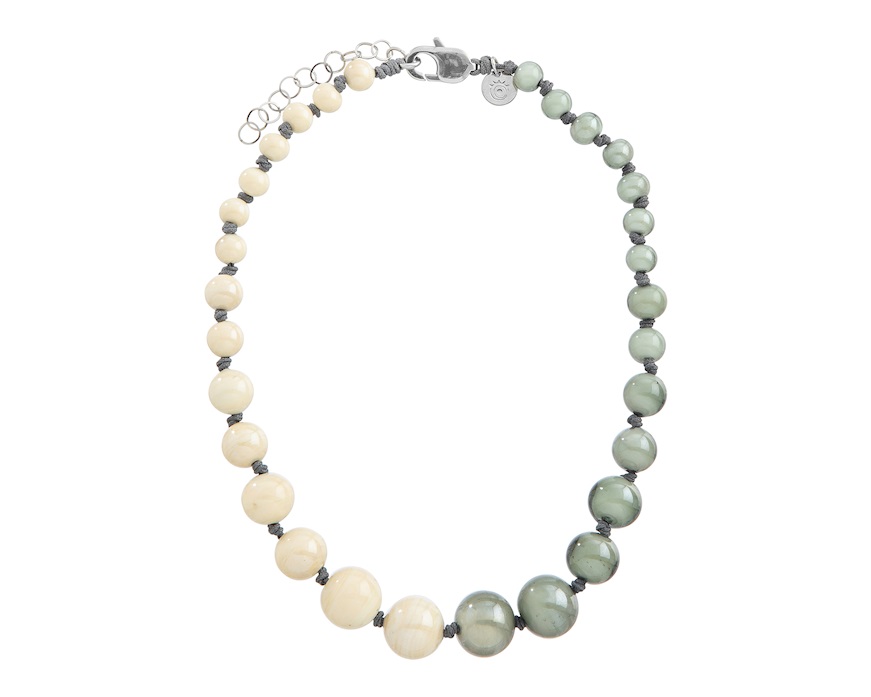 Collana Aqua vetro di Murano avorio Murrina Murano Venezia