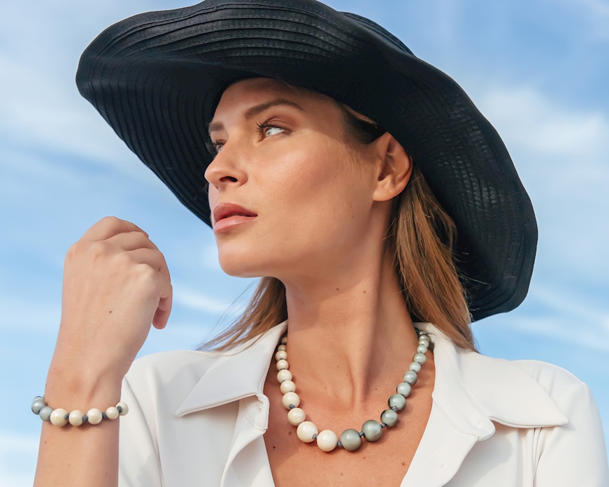 Collana Aqua vetro di Murano avorio Murrina Murano Venezia