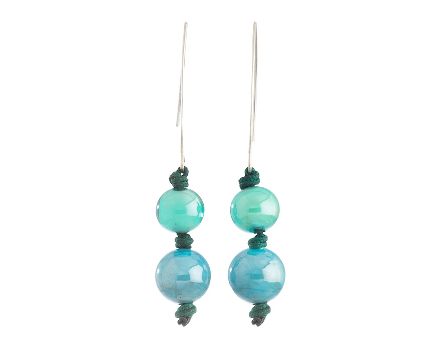 Orecchini Aqua vetro di Murano petrolio Murrina Murano Venezia