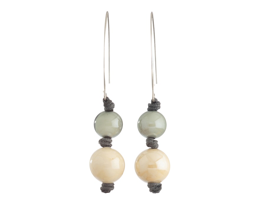 Orecchini Aqua vetro di Murano avorio Murrina Murano Venezia