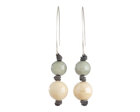 Orecchini Aqua vetro di Murano avorio Murrina Murano Venezia