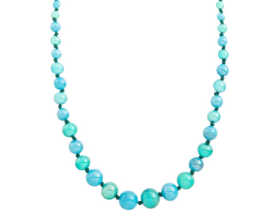 Collana lunga Aqua vetro di Murano petrolio Murrina Murano Venezia