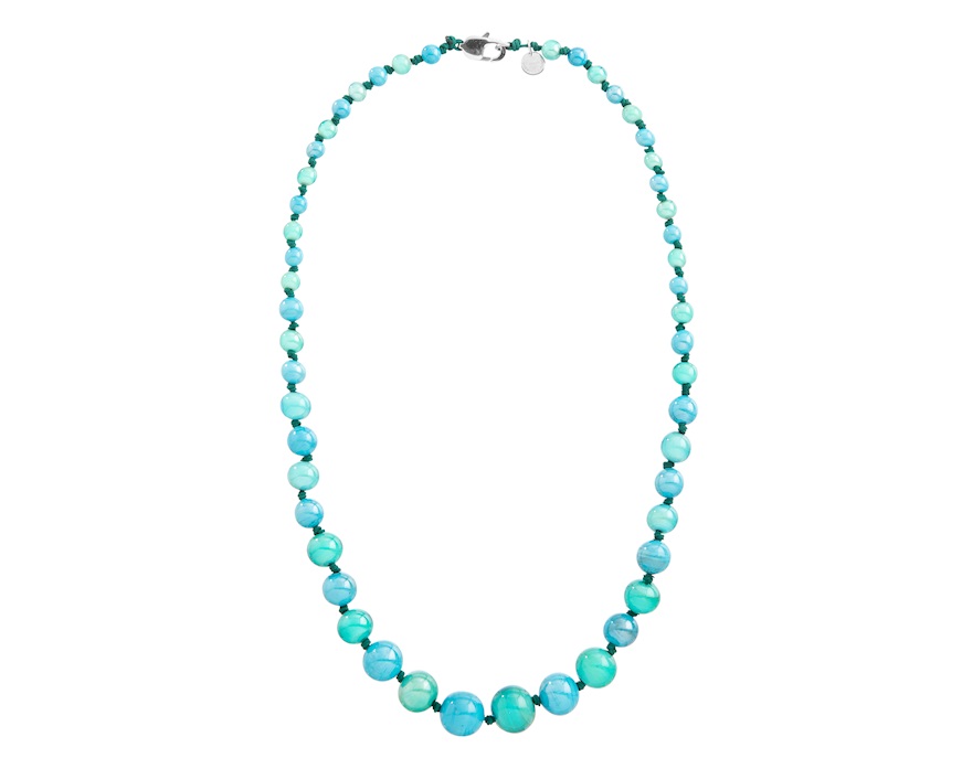 Collana lunga Aqua vetro di Murano petrolio Murrina Murano Venezia