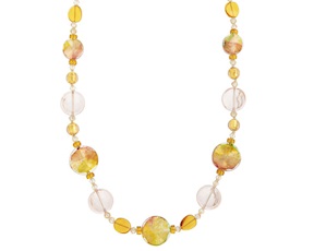 Collana lunga Sunshine vetro di Murano topazio Murrina Murano Venezia