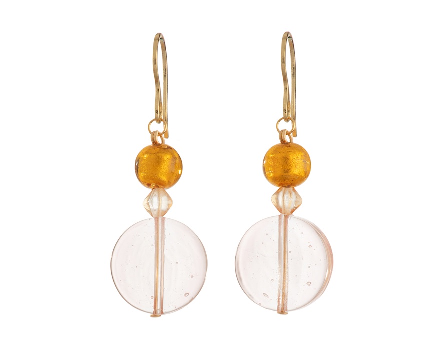 Orecchini Sunshine vetro di Murano topazio Murrina Murano Venezia