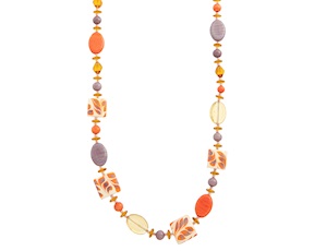 Collana lunga Coral Bay vetro di Murano corallo Murrina Murano Venezia