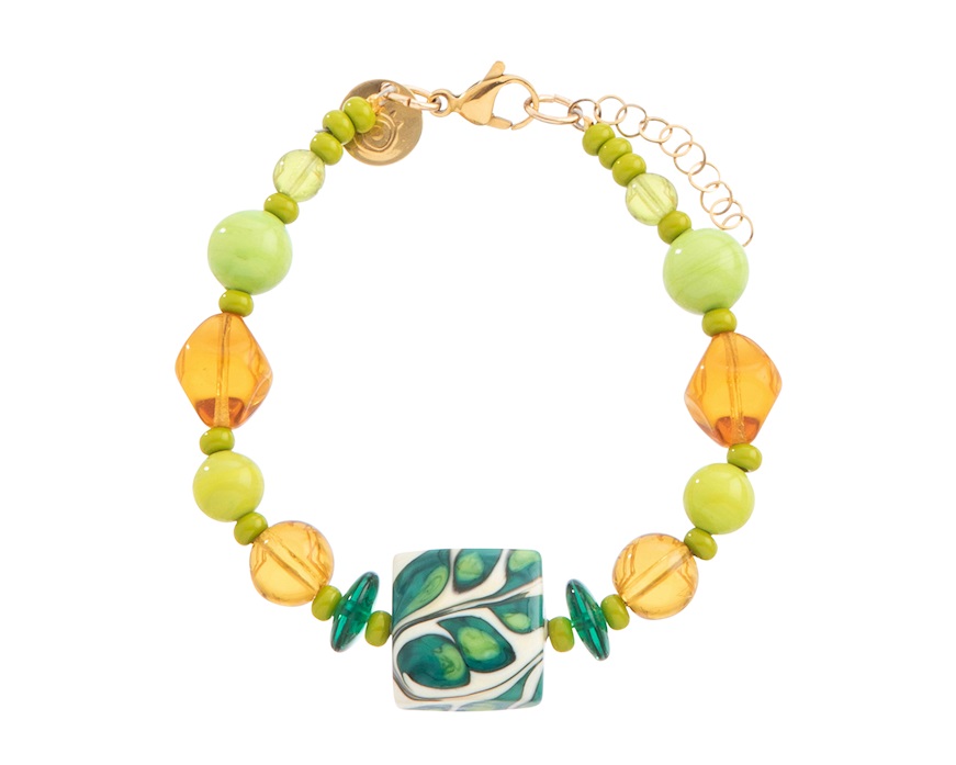 Bracciale Coral Bay vetro di Murano verde Murrina Murano Venezia