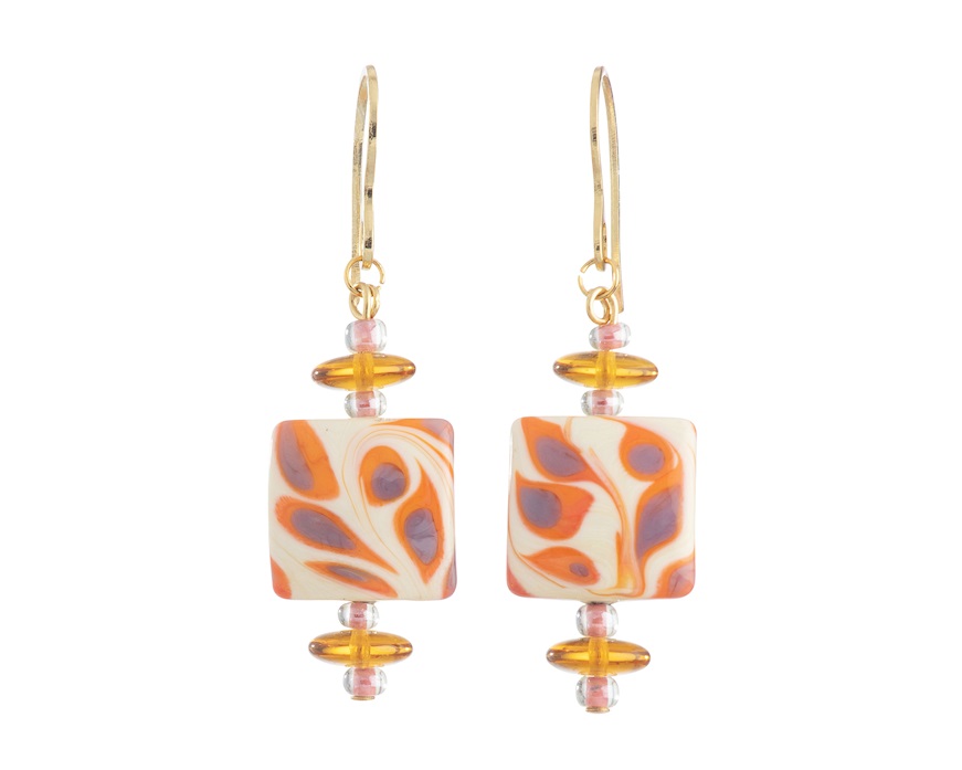 Orecchini Coral Bay vetro di Murano corallo Murrina Murano Venezia