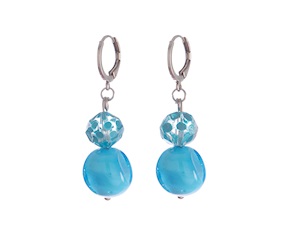 Orecchini Soraya vetro di Murano turchese Murrina Murano Venezia