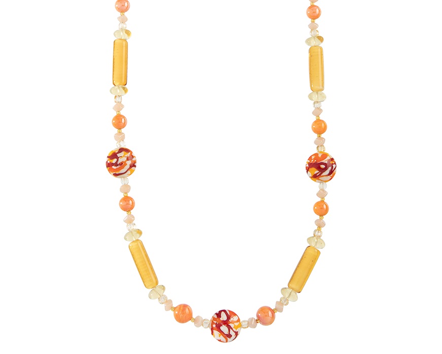 Collana Tasnim vetro di Murano ambra Murrina Murano Venezia