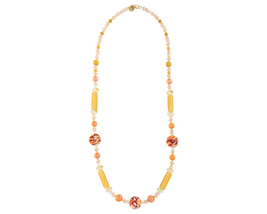 Collana Tasnim vetro di Murano ambra Murrina Murano Venezia