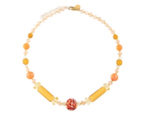 Collana girocollo Tasnim vetro di Murano ambra Murrina Murano Venezia