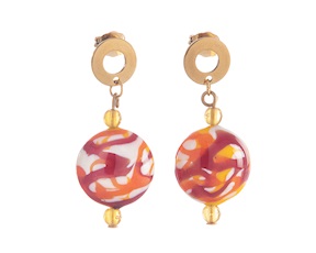Orecchini Tasnim vetro di Murano ambra Murrina Murano Venezia