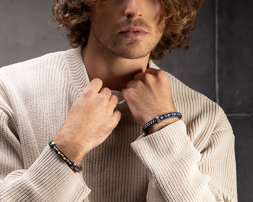 Bracciale Melt vetro di Murano ematite e silicone marrone Murrina Murano Venezia