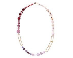 Collana lunga Breeze vetro di Murano rosa Murrina Murano Venezia