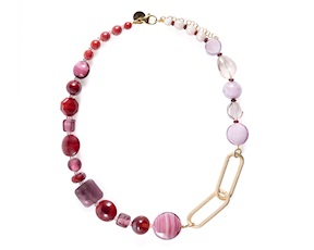 Collana Breeze vetro di Murano rosa Murrina Murano Venezia