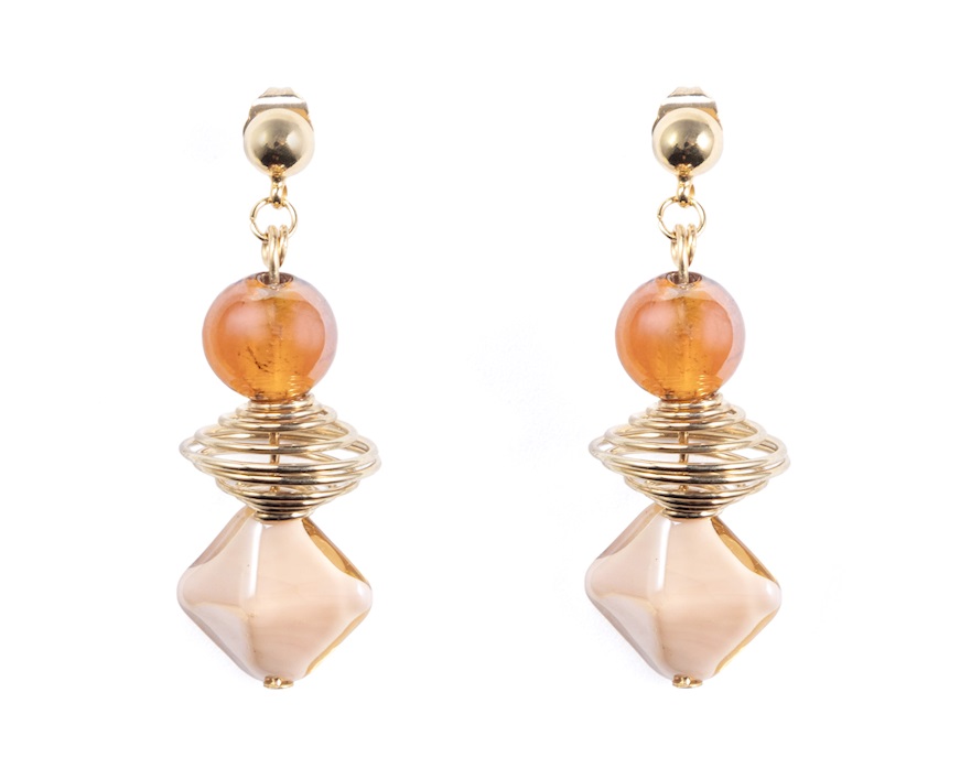 Orecchini Glow vetro di Murano topazio Murrina Murano Venezia