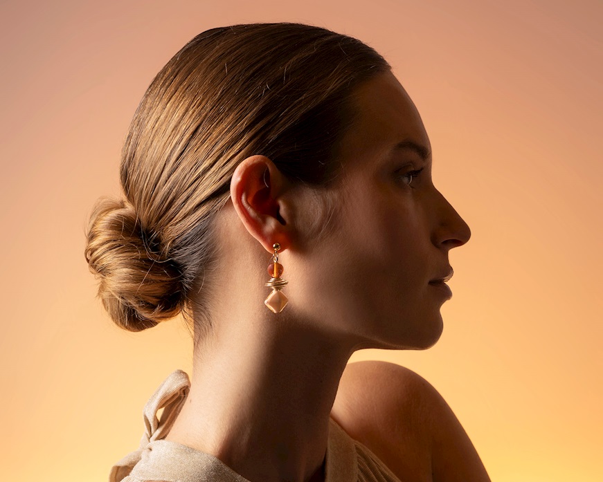 Orecchini Glow vetro di Murano topazio Murrina Murano Venezia