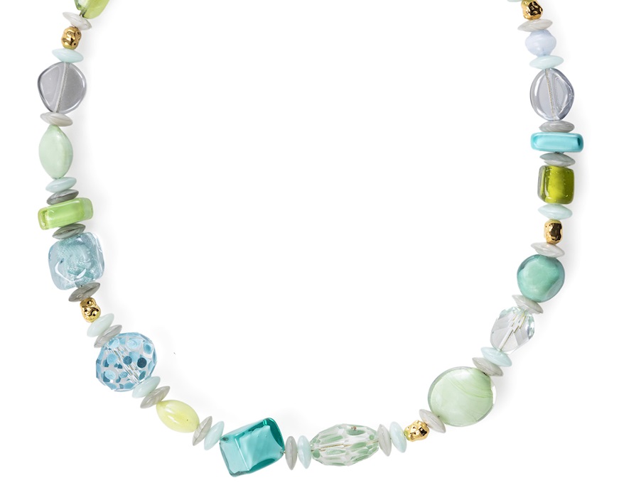 Collana Evoque vetro di Murano verde Murrina Murano Venezia