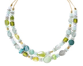 Collana girocollo Evoque vetro di Murano verde Murrina Murano Venezia