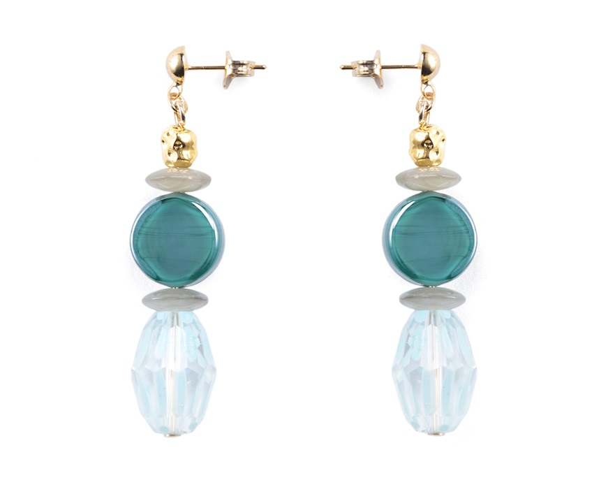 Orecchini Evoque vetro di Murano verde Murrina Murano Venezia