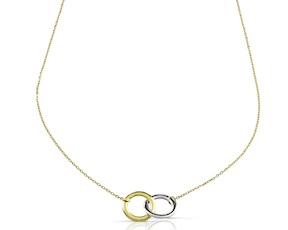 Collana Oro 9 Kt con doppio cerchio Unoaerre