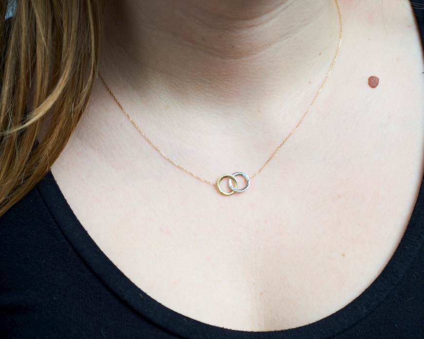 Collana Oro 9 Kt con doppio cerchio Unoaerre