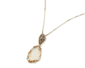 Collana argento dorato con ambra e zirconi Sovrani