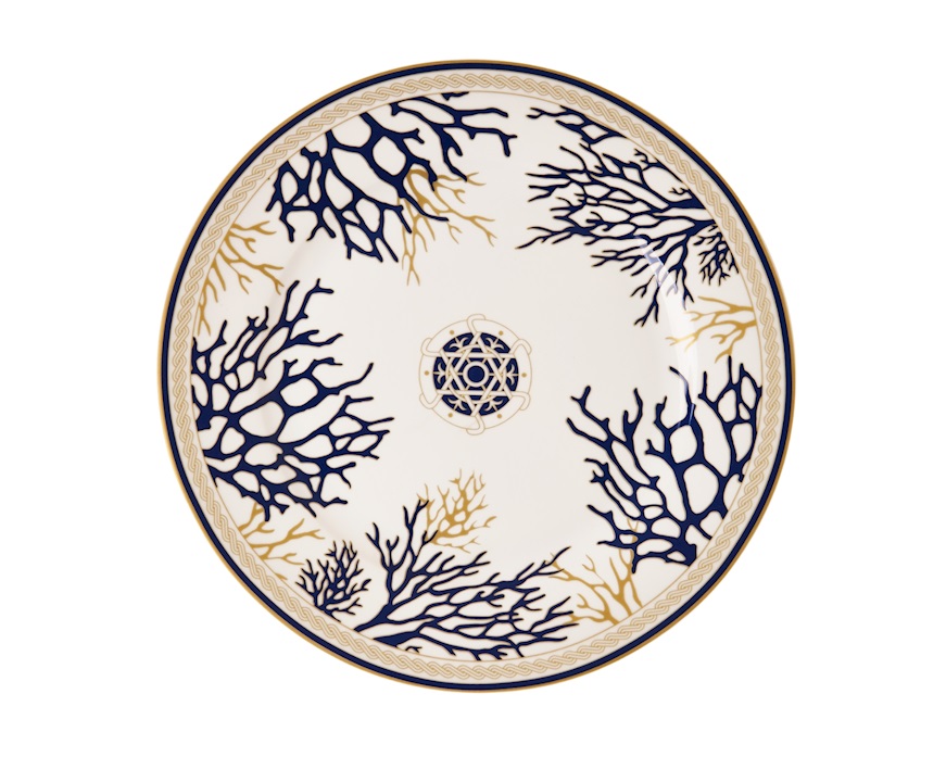 Piatto dessert Corallo porcellana Pozzi Milano