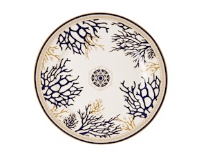 Piatto dessert Corallo porcellana Pozzi Milano