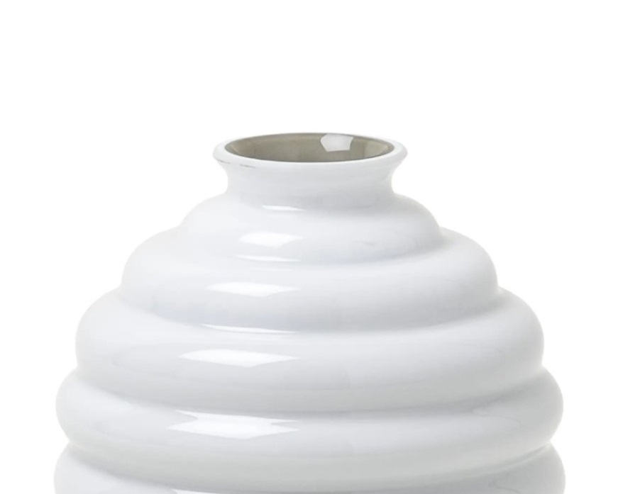 Vaso Decò vetro di Murano lattimo interno talpa Venini