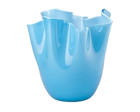 Vaso Fazzoletto vetro di Murano opalino acquamare