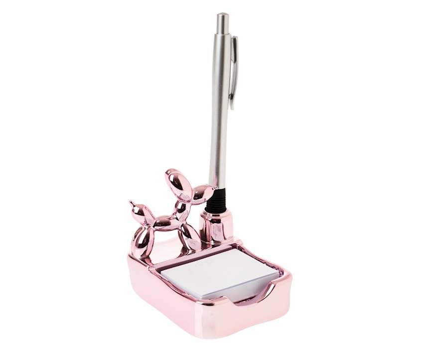 Sticky notes holder Balloon dog fuchsia with pen Selezione Zanolli