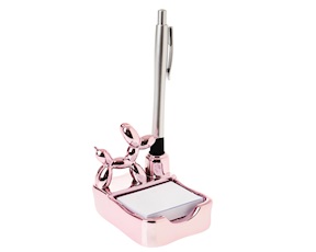 Porta biglietti adesivi Cane palloncino fuxia con penna Selezione Zanolli