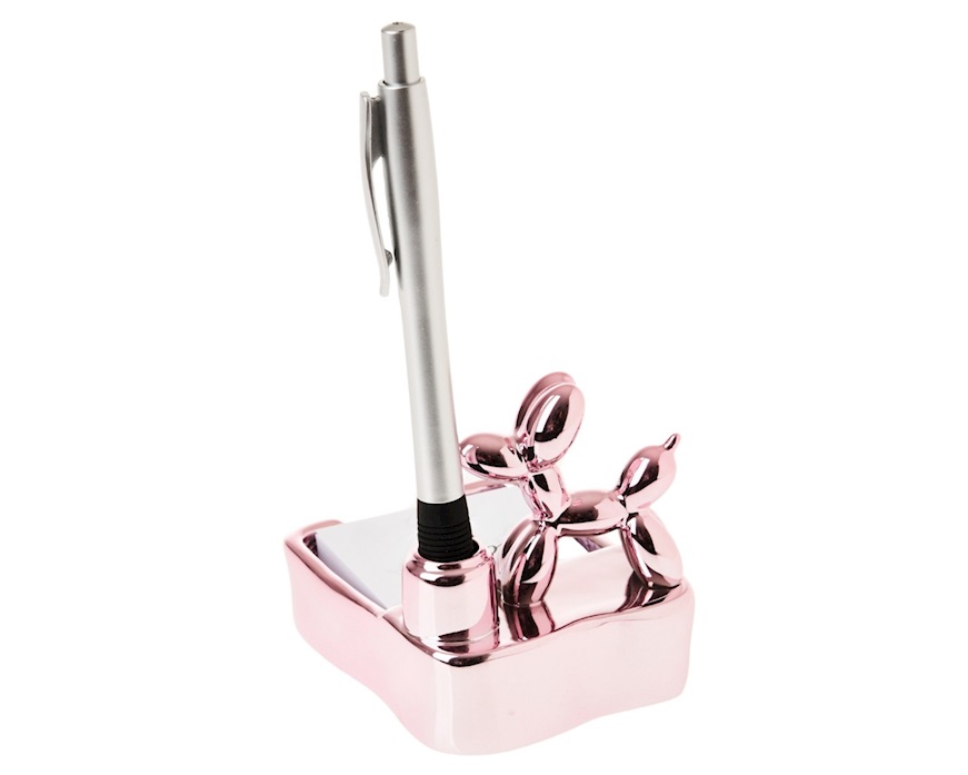 Sticky notes holder Balloon dog fuchsia with pen Selezione Zanolli