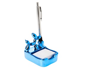 Porta biglietti adesivi Cane palloncino azzurro con penna Selezione Zanolli