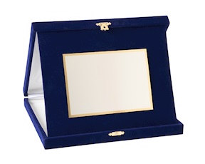 Plaque silver plated and velvet case Selezione Zanolli