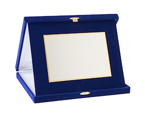Plaque silver plated and velvet case Selezione Zanolli