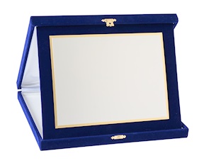 Plaque silver plated and velvet case Selezione Zanolli