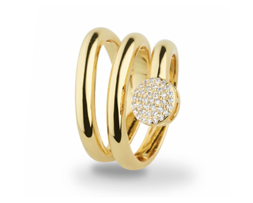 Anello ottone finitura oro con cubic zirconia Sovrani