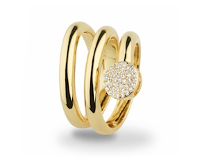 Anello ottone finitura oro con cubic zirconia Sovrani