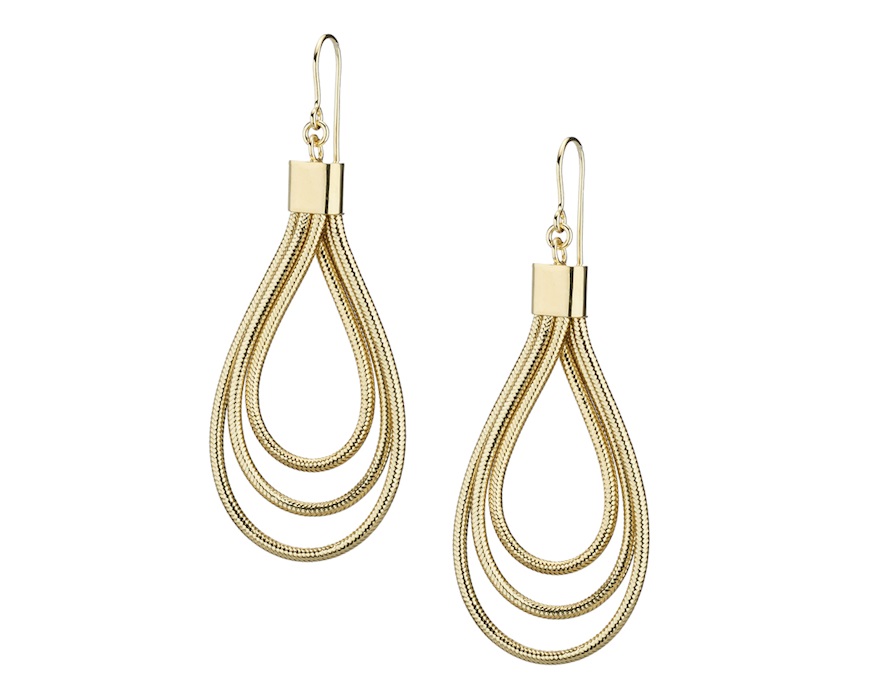 Orecchini pendenti in lurex dorato Sovrani