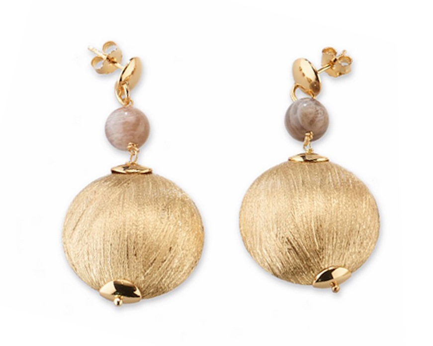 Orecchini Aurelie ottone finitura oro con agata Sovrani