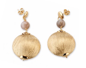 Orecchini Aurelie ottone finitura oro con agata Sovrani