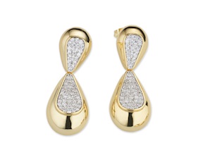 Orecchini ottone finitura oro con cubic zirconia Sovrani