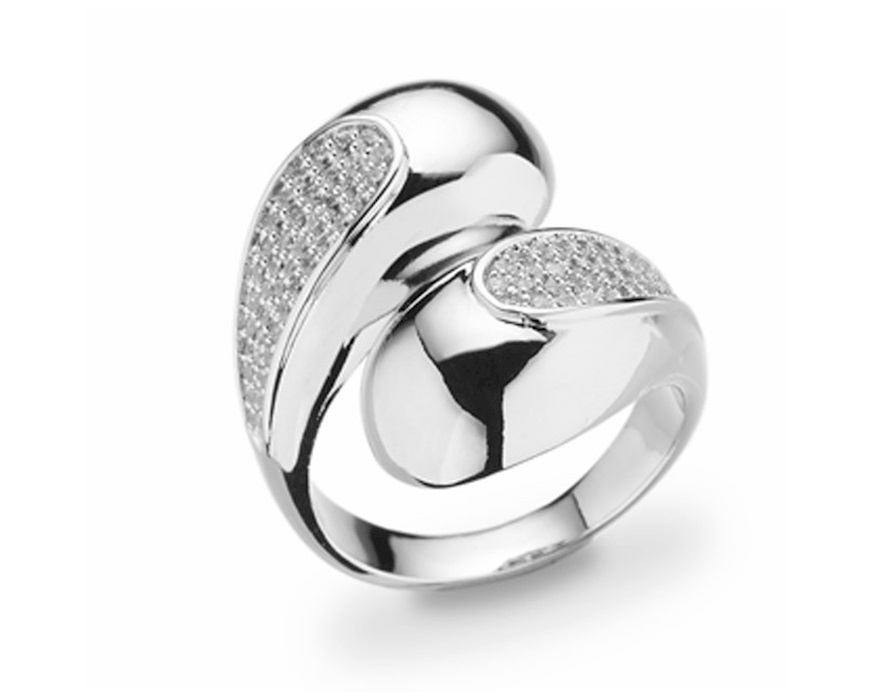 Anello aperto ottone con cubic zirconia Sovrani